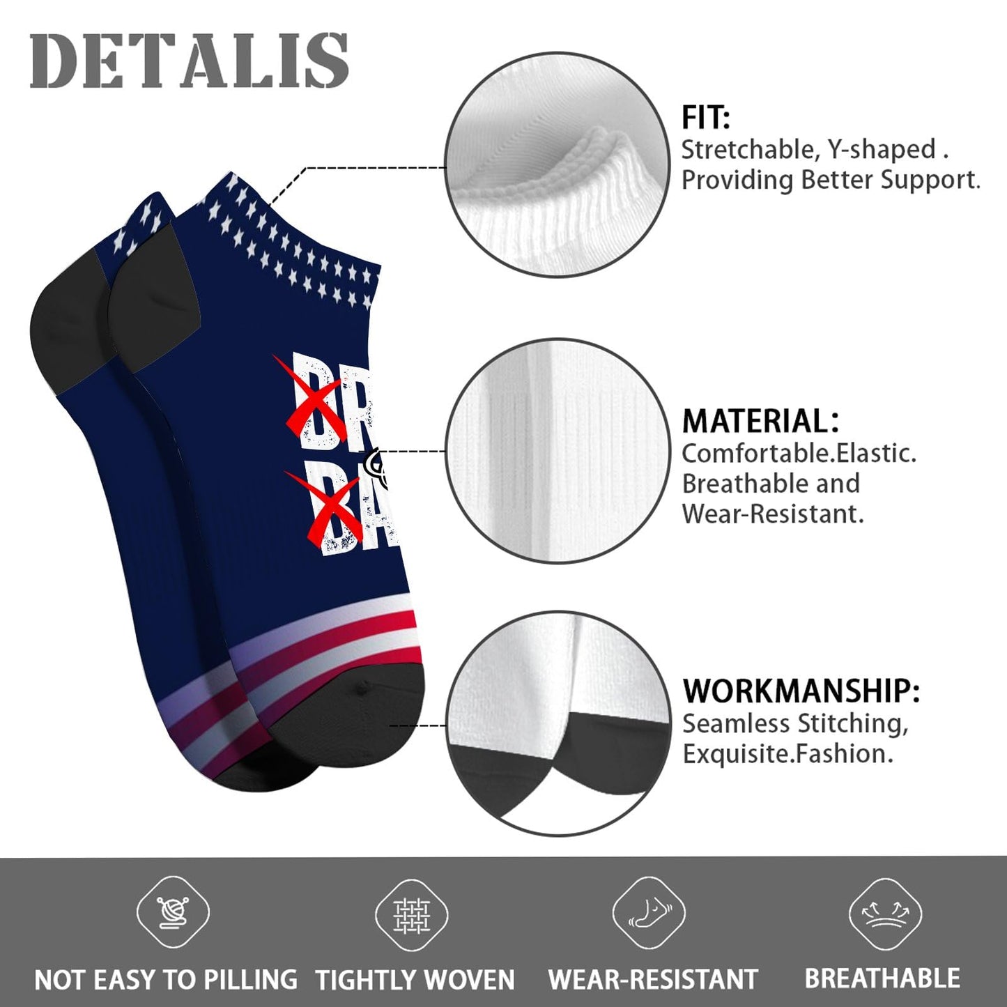 Funny Drum & Bass Rum & Ass Lovers Dress Socks Ankle Socks Women's