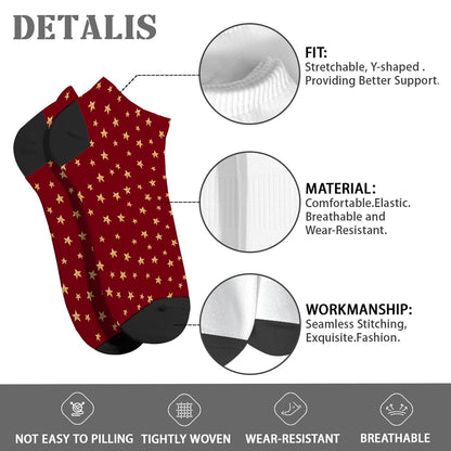Funny Christmas Pattern Boys Ankle Socks Low Cut For Men Socks