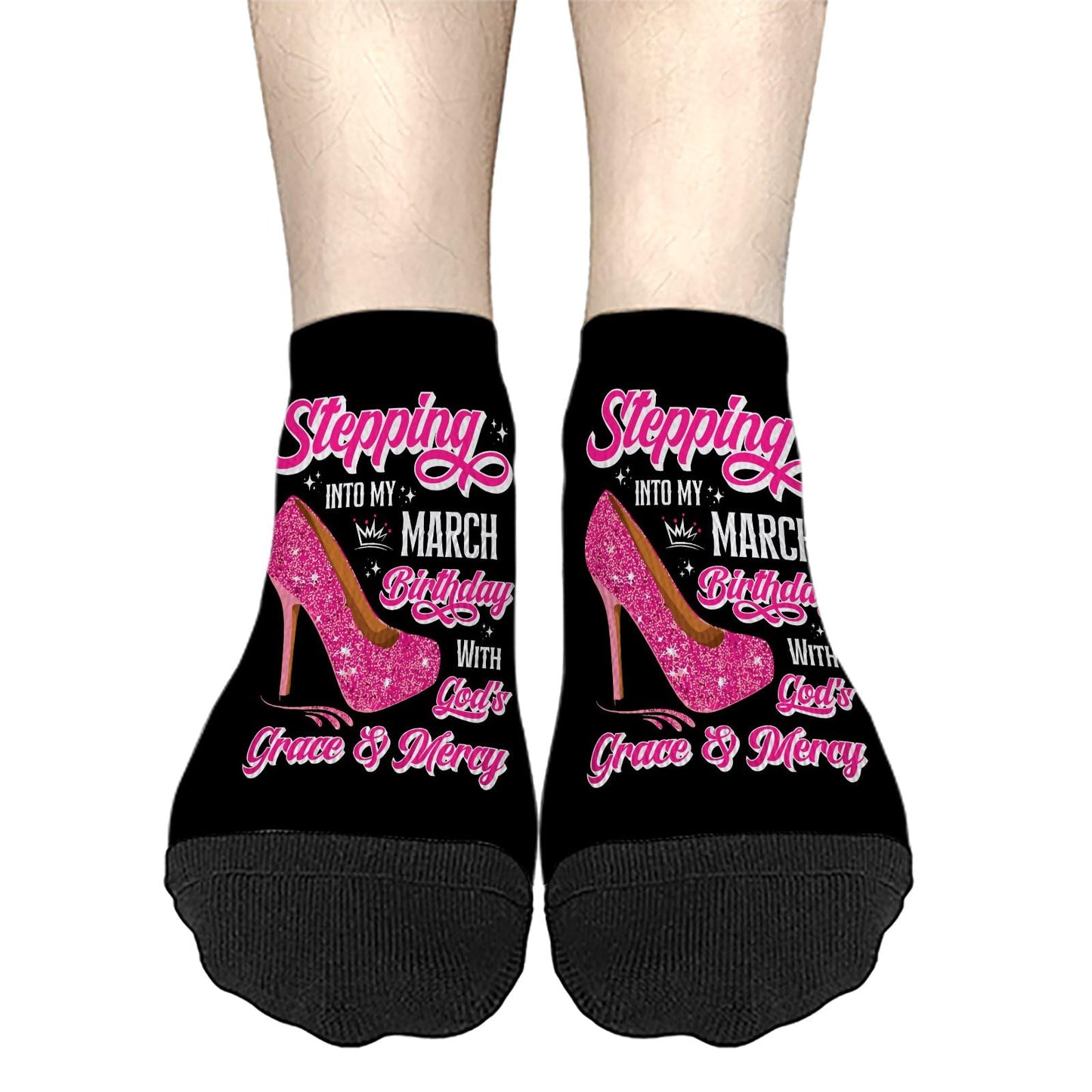 Step Into My March Girl Birthday Women Socks Ankle Hidden Sock For Men's