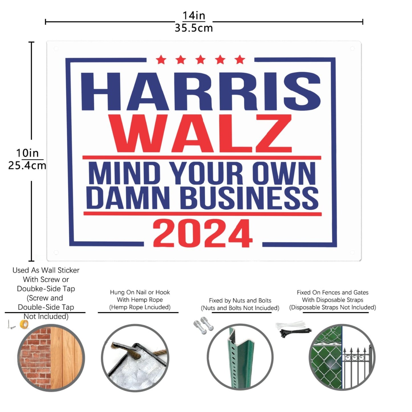 Mind Your Own Damn Business Galvanized Tin Sign Man Cave Decor For Room Aesthetic One Size