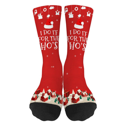 Festive Christmas Santa Socks for Men - Colorful Unisex Design.