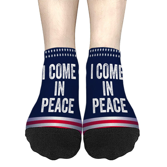 I Come In Peace I'm Peace Funny Matching Couple Lovers Low Cut Socks Women Athletic Women's Socks