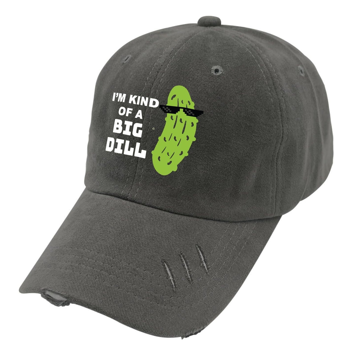 Funny Pickle Print Baseball Cap - Dark Grey