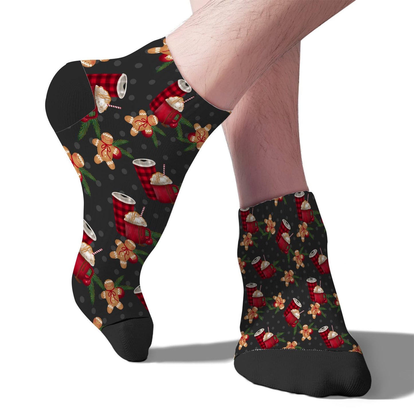 Funny Christmas Pattern Womens Cotton Socks Low Cut Socks For Men