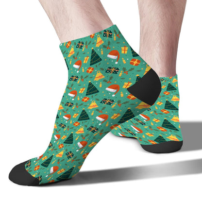 Christmas Pattern Men's Ankle Dress Socks - Funny Designs