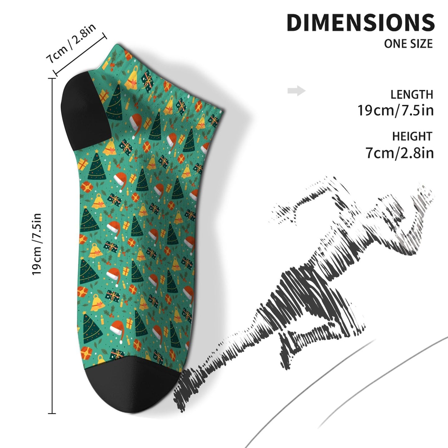 Christmas Pattern Men's Ankle Dress Socks - Funny Designs