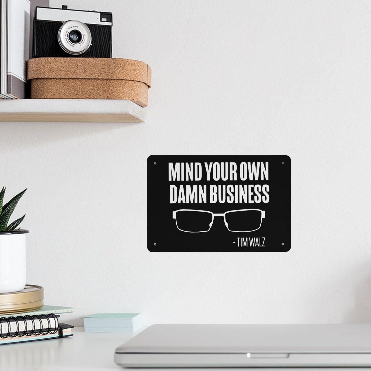 Mind Your Own Business Metal Farmhouse Sign - 40x30cm