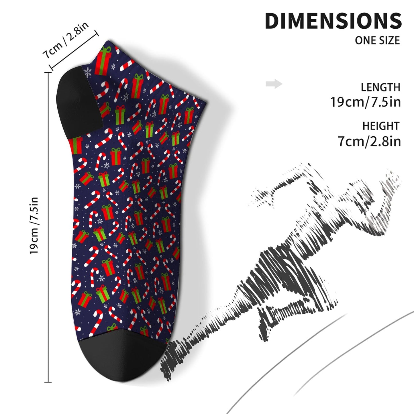 Christmas Pattern Men's Ankle Dress Socks - Funny Designs