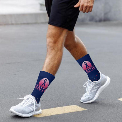 Breast Cancer Awareness Month Ribbon Athletic Socks