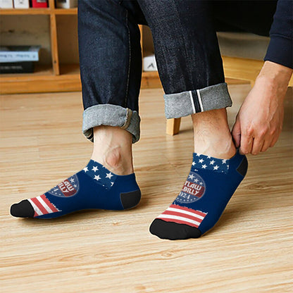 Trump Vances 2024 Outlaw Hillbilly US Flag Women Socks Ankle Low Cut Sock Men's