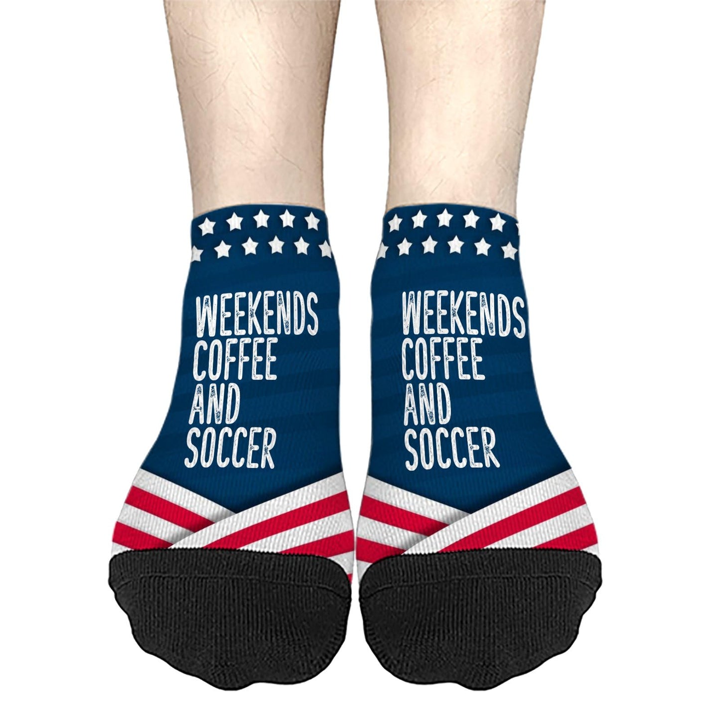 Weekends Coffee And Soccer Funny Soccer Lover No Show Socks Men No Show Men Sock