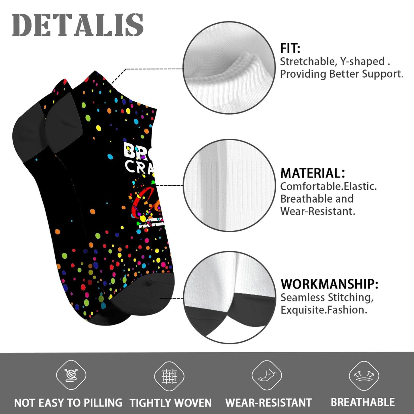 Broken Crayons Still Color Mens Dress Socks Hidden Socks For Men