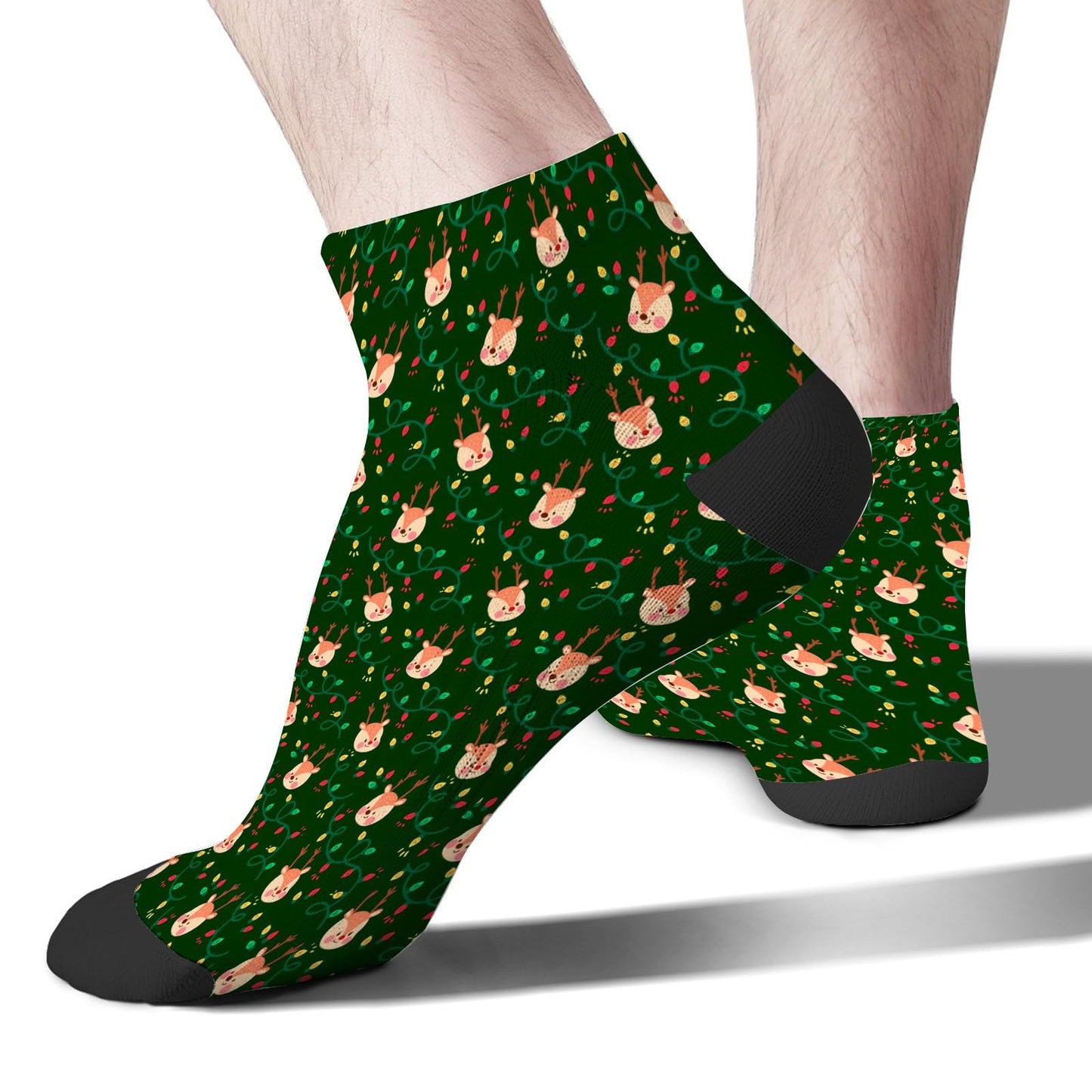 Christmas Pattern Men's Ankle Dress Socks - Funny Designs