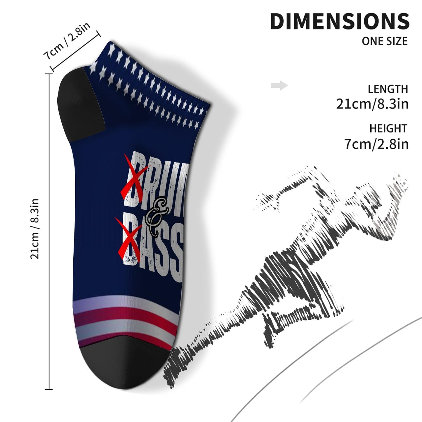 Funny Drum & Bass Rum & Ass Lovers Dress Socks Ankle Socks Women's