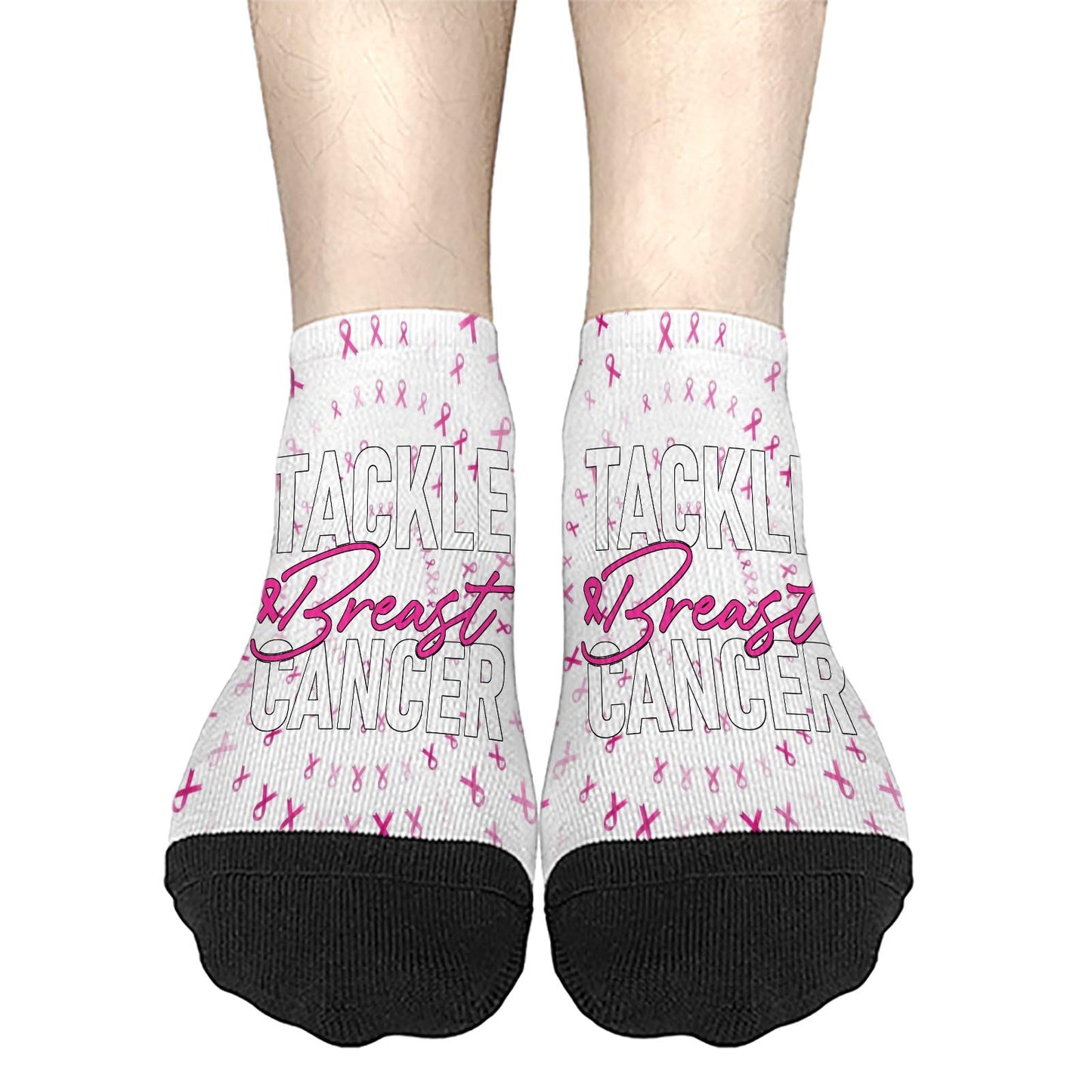 My God Is Stronger Than Breast Cancer Awareness Christian Ankle Socks For Women Invisible Women's Socks