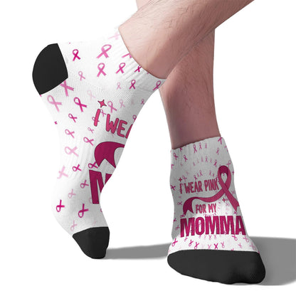 Breast Cancer Awareness Hummingbird No Show Socks Men Hidden Womens Socks