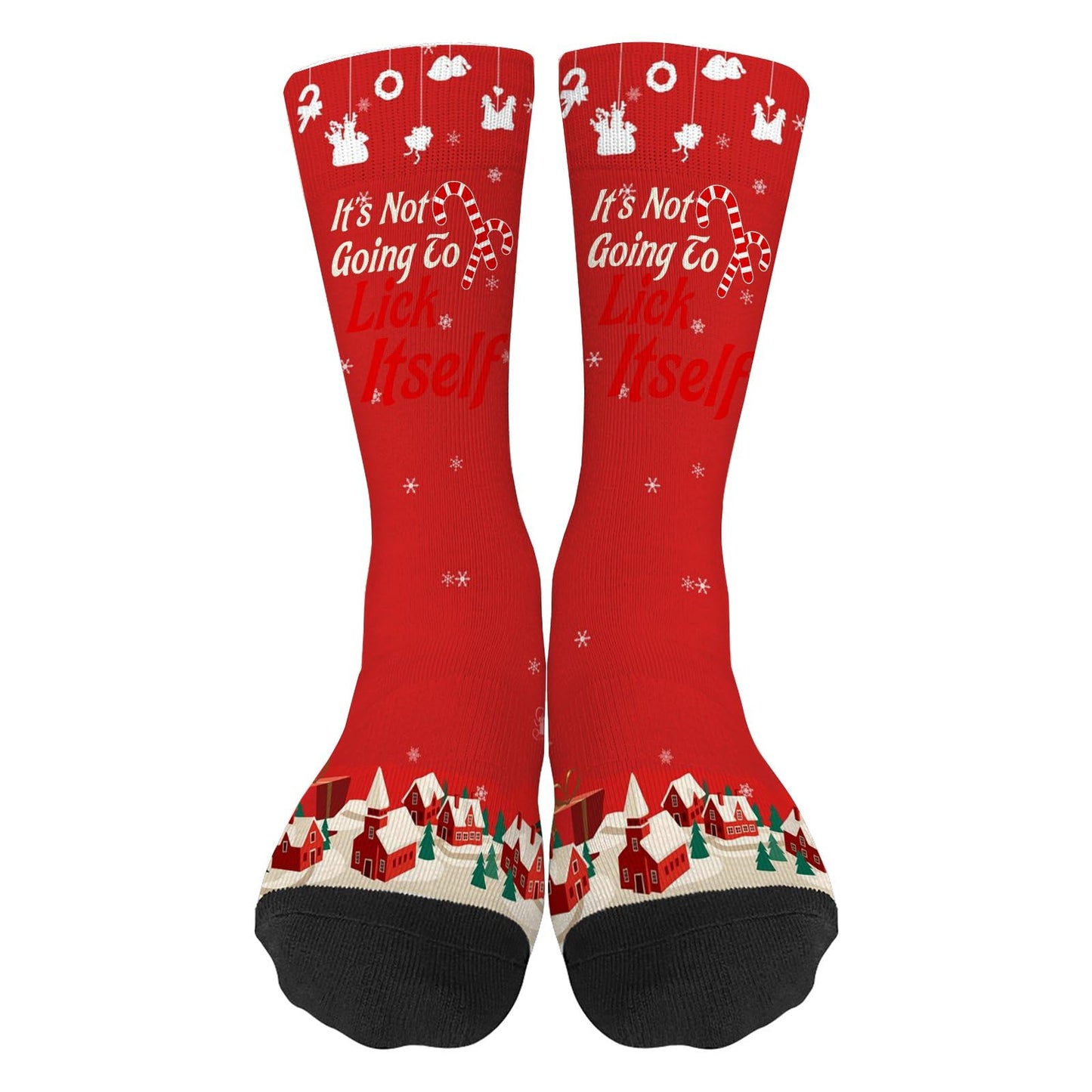 I Do It For The Ho's Inappropriate Christmas Santa Socks for Men Half Calf Sock Colorful Fancy Crazy Design socks Unisex Novelty Gifts for Men