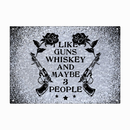 I Like Camping And Whiskey And Maybe 3 People Galvanized Bar Sign Funny Home Decor For Gaming Room One Size