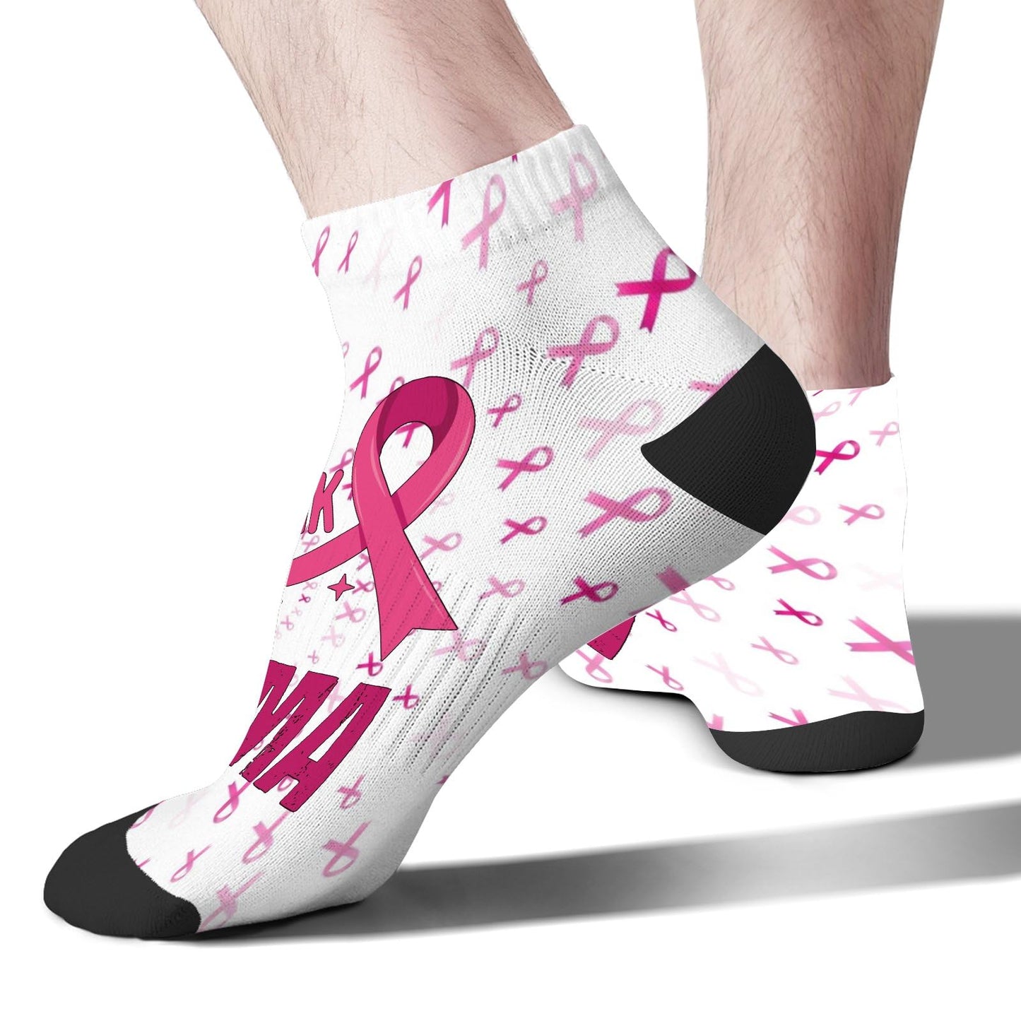 Breast Cancer Awareness Hummingbird No Show Socks Men Hidden Womens Socks