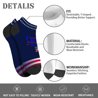 Creed '24 Take Me Higher Creed 2024 Take Me Higher Us Flag Men's Dress Socks Cotton Socks For Men's