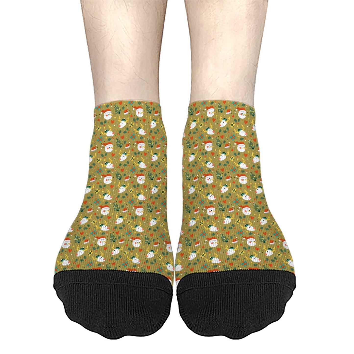 Christmas Pattern Men's Ankle Dress Socks - Funny Designs