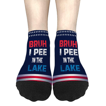 I Pee In The Lake Funny Vacation Partys Girls Ankle Socks No Show Sock For Womens