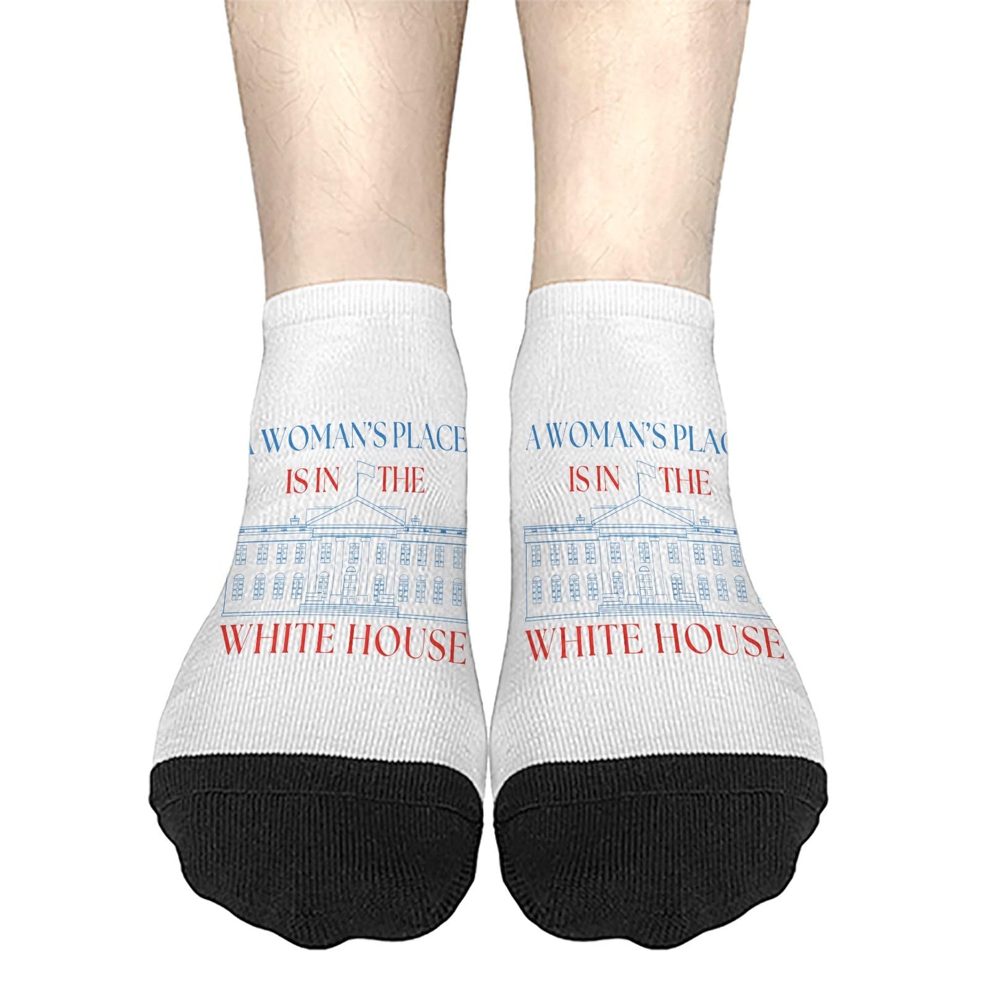 President Feminist A Woman's Place Is In The White Mens Athletic Socks Invisible Sock For Womens