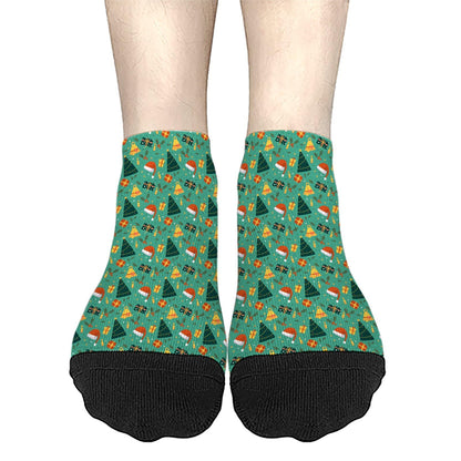 Christmas Pattern Men's Ankle Dress Socks - Funny Designs