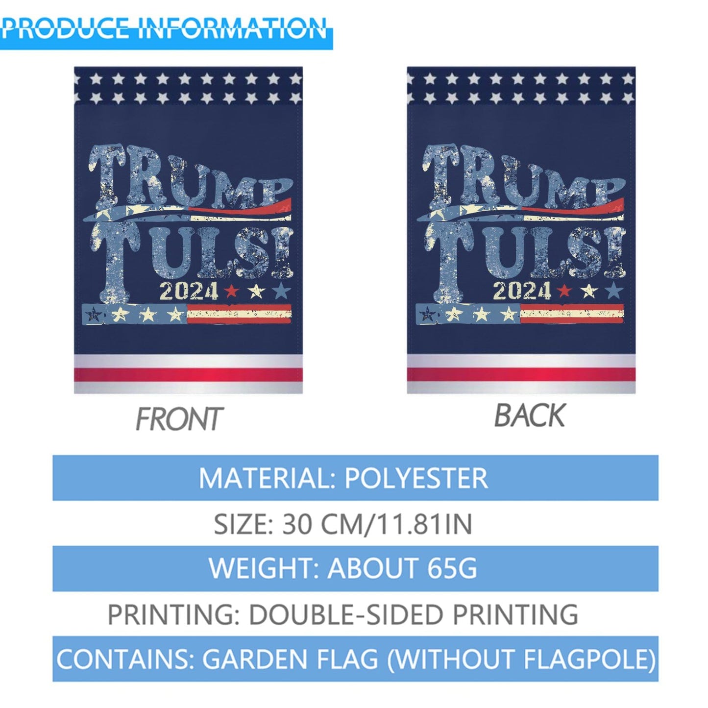 Tulsi Gabbard Let's Go Tulsi 2024 Trump Tulsi 2024 Garden Flags One Size Double Sided Inspirational Garden Flag Double Sided For House Funny Garden Flag