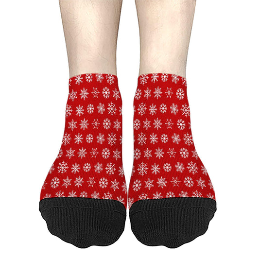 Funny Christmas Pattern No Show Socks Men Cotton Sock Mens