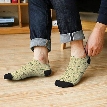 Funny Christmas Pattern Boys Ankle Socks Low Cut For Men Socks