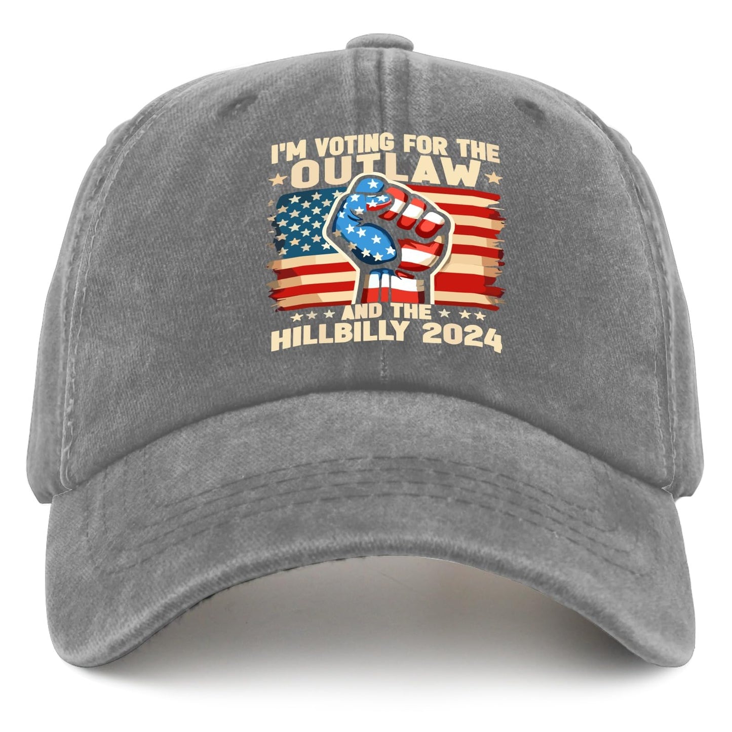 Outlaw & Hillbilly 2024 US Flag Cap - Funny Trucker Hat