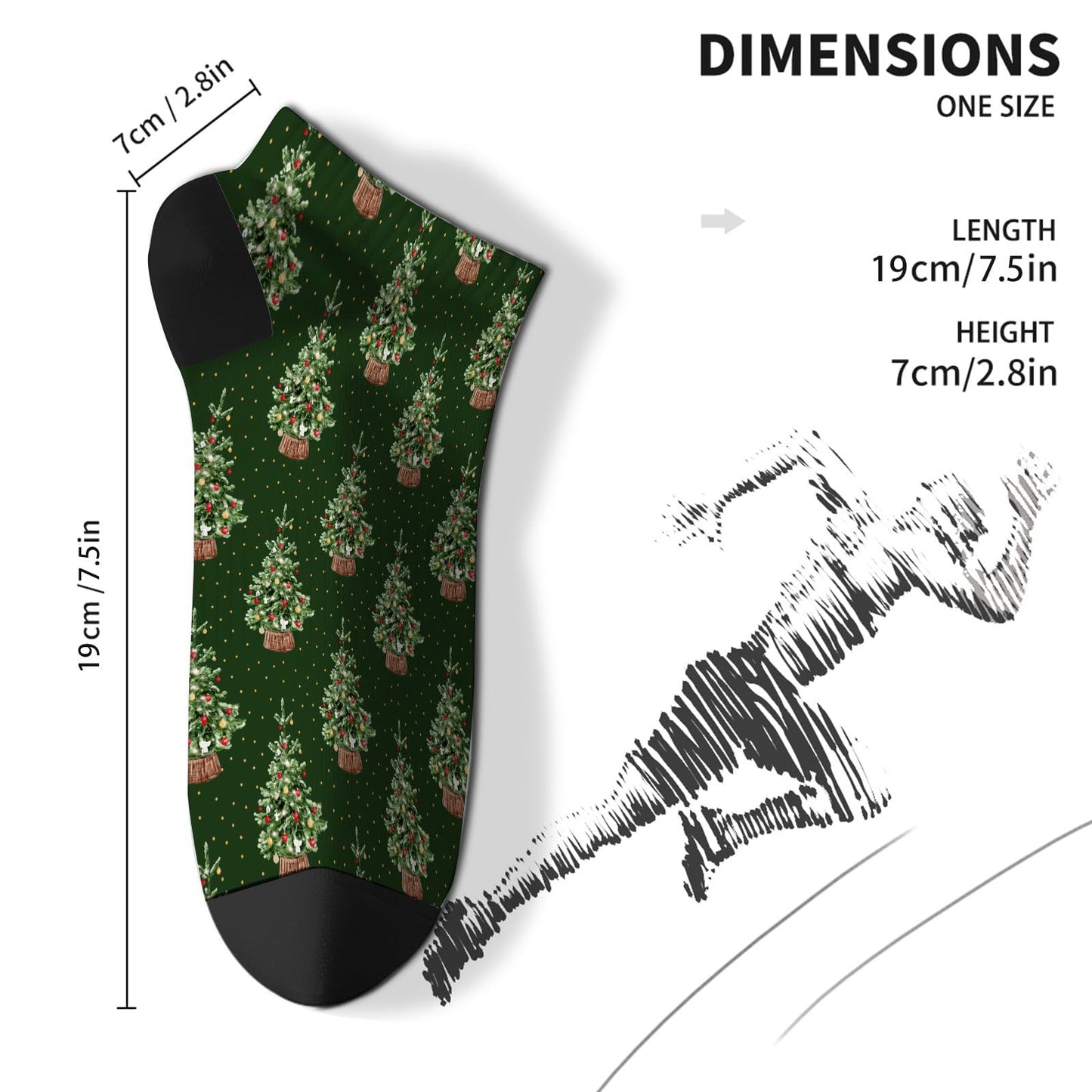 Funny Christmas Pattern Womens Cotton Socks Low Cut Socks For Men