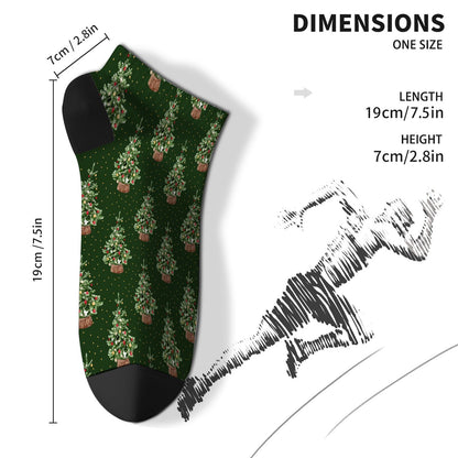 Funny Christmas Pattern Womens Cotton Socks Low Cut Socks For Men