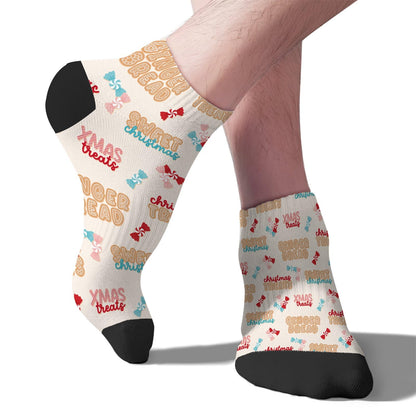 Funny Christmas Pattern Womens Cotton Socks Low Cut Socks For Men