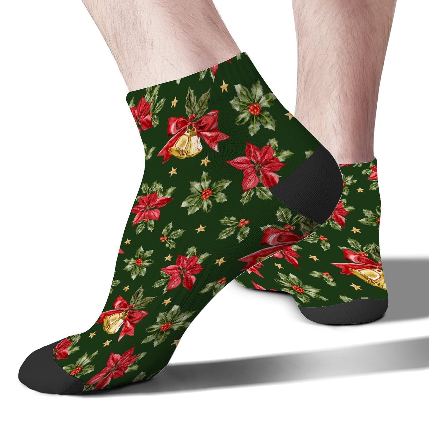 Funny Christmas Pattern Boys Ankle Socks Low Cut For Men Socks