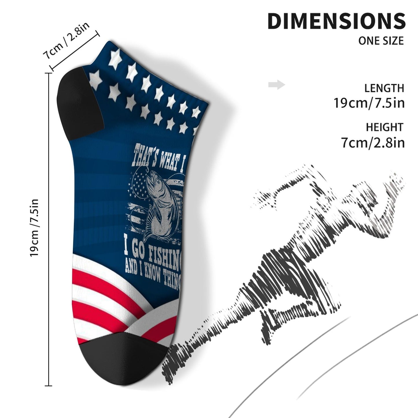 Fishing Enthusiast Mens Athletic Socks