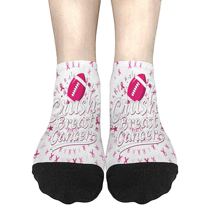 My God Is Stronger Than Breast Cancer Awareness Christian Ankle Socks For Women Invisible Women's Socks