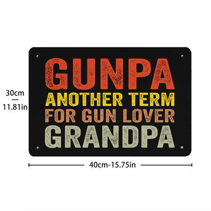 Gunpa Another Term For Gun Lover Grandpa Funny Gun Signs Rustic Wall Decor For Bedroom 40 * 30cm