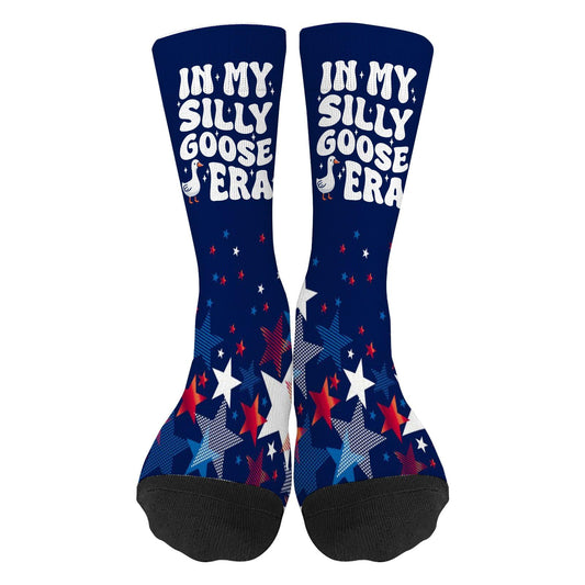 In My Silly Goose Era Funny Groovy Goose Lover Men's Athletic Socks