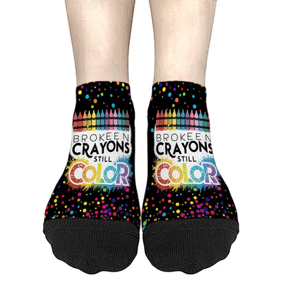 Broken Crayons Still Color Mens Low Cut Socks Invisible For Mens Sock