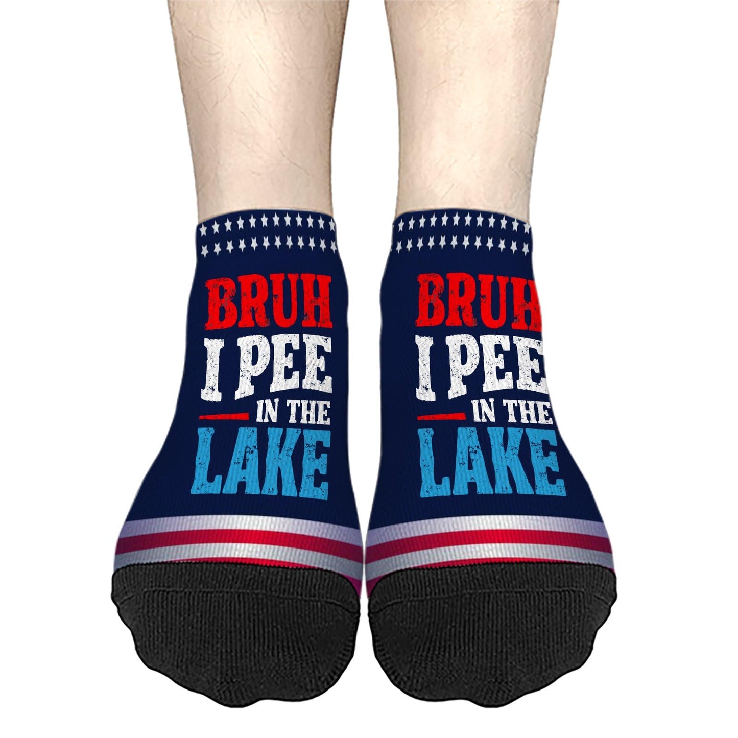 I Pee In The Lake Funny Vacation Partys Dress Socks For Men Short Socks Womens