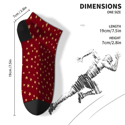 Funny Christmas Pattern Boys Ankle Socks Low Cut For Men Socks