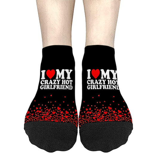 I Love My Hot Girlfriend Womens Ankle Socks Crew For Men's Sock