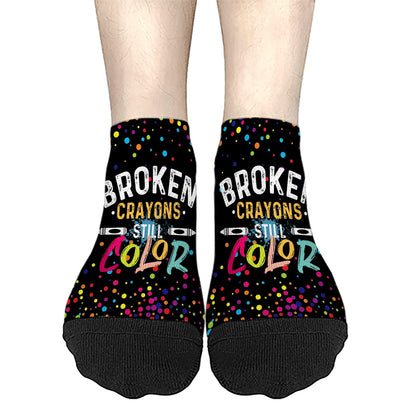 Broken Crayons Still Color Mens Dress Socks Hidden Socks For Men