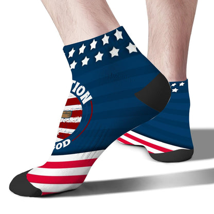 One Nation Under God Women's Ankle Socks - Invisible, Patriotic Design