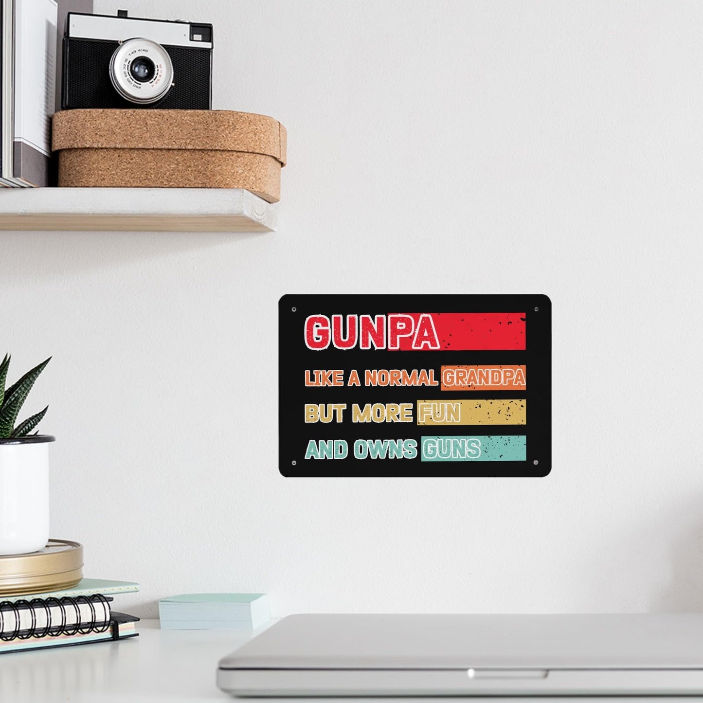 Gunpa Like A Normal Grandpa But More Fun For Grandpa Tin Sign Funny Room Decor For Room Aesthetic 40 * 30cm