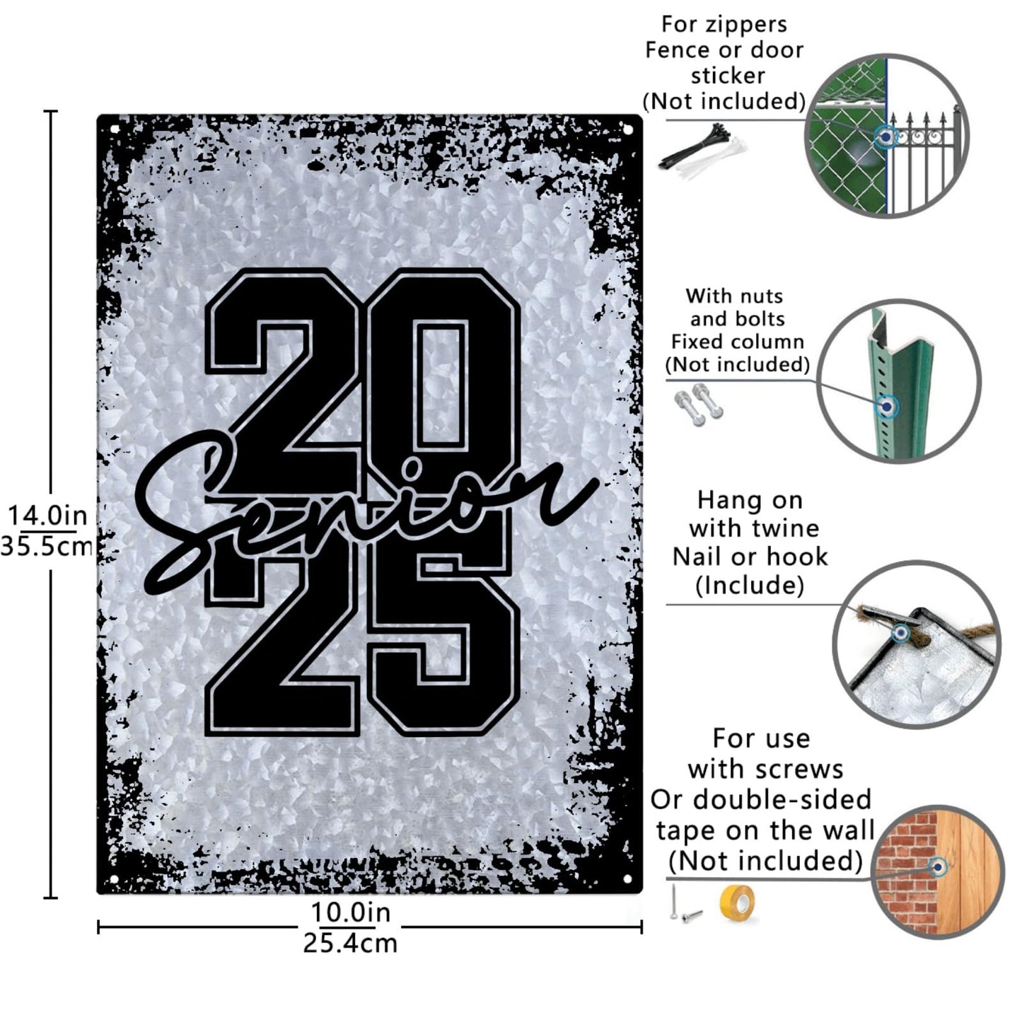 Rustic Class of 2025 Senior Metal Sign for Farmhouse Decor