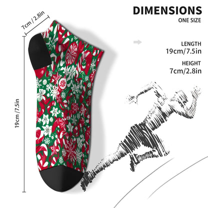 Funny Christmas Pattern No Show Socks Men Cotton Sock Mens