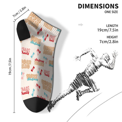 Funny Christmas Pattern Womens Cotton Socks Low Cut Socks For Men